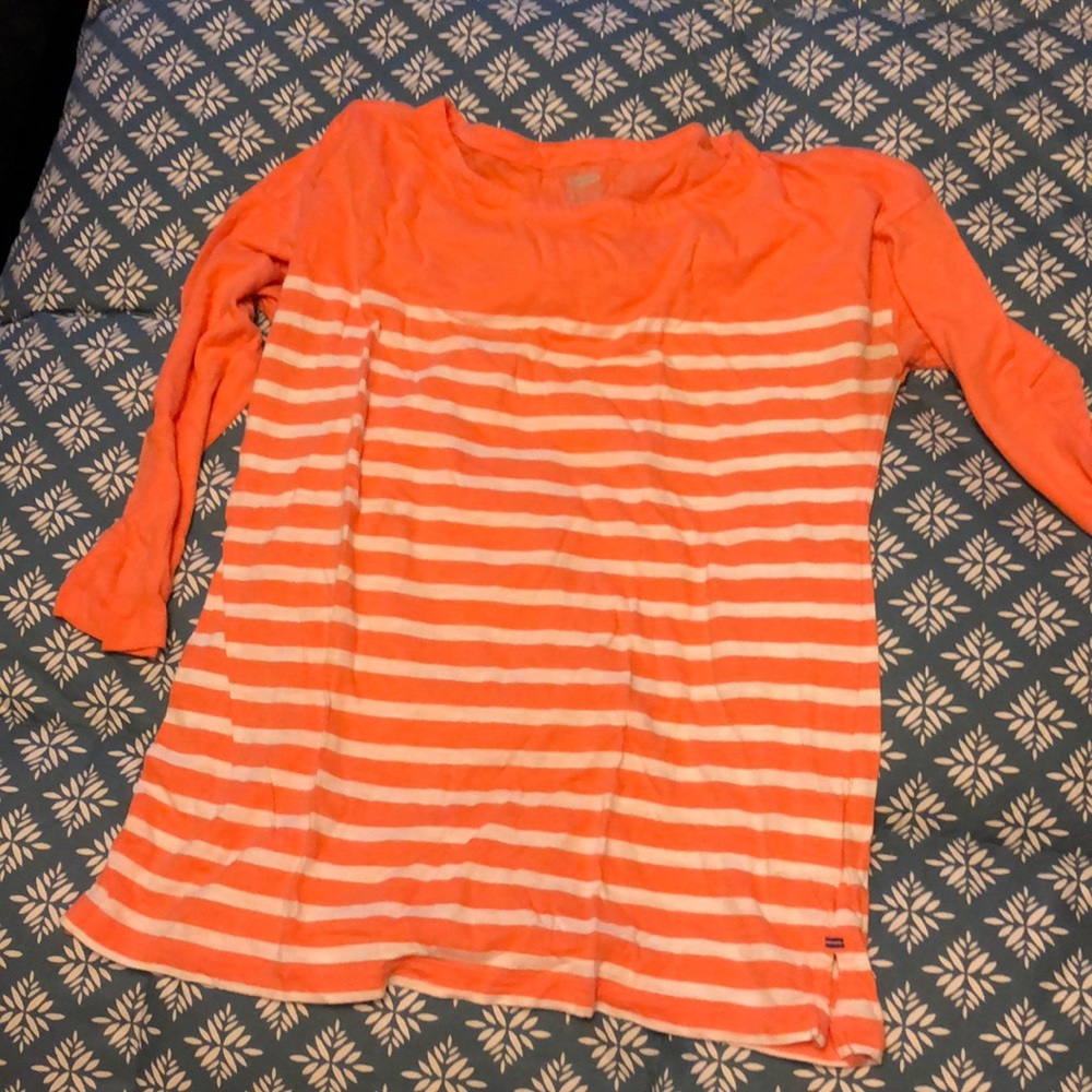 Three quarter sleeve striped shirt